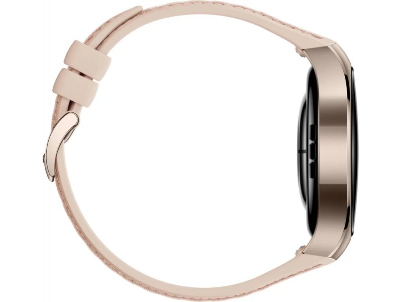 Huawei Watch 5 Soc-L29L — профиль корпуса, толщина 10,5 мм, кожаный ремешок с металлическими застёжками