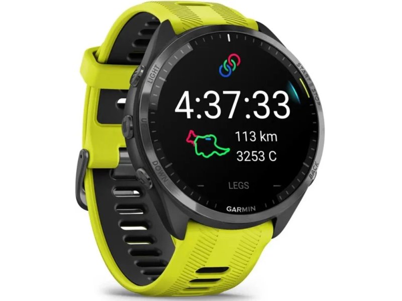 Garmin Forerunner 965 — экран с данными пробежки: время 4:37:33, дистанция 113 км