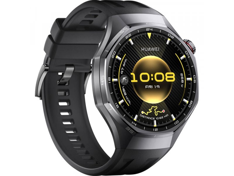 Huawei Watch GT 6 Pro 46mm — титановый корпус, вид три четверти, боковая кнопка управления