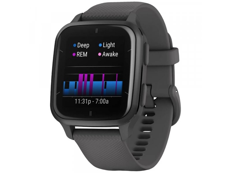 Garmin Venu Sq 2 детальная диаграмма сна — фазы Deep, Light, REM, Awake на шкале с 23:31 до 7:00