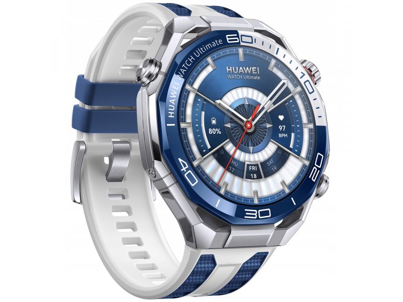 Huawei Watch Ultimate 2 — вид под углом, объём корпуса из циркония и нанокерамики, конструкция ремешка