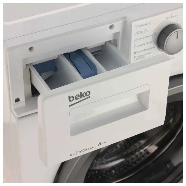 Beko WSDN63512ZSW лоток для моющих средств с тремя отделениями