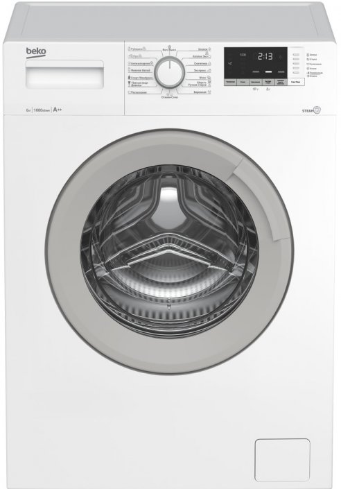 Beko WSDN63512ZSW стиральная машина 6 кг с паровой обработкой &mdash; вид спереди