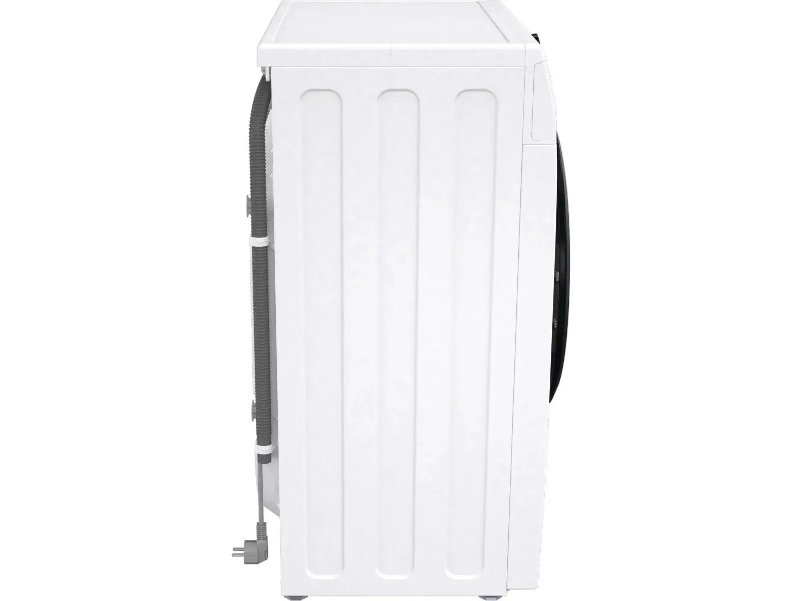 Gorenje W1NGPI72SBS/C &mdash; вид сбоку со шлангами подвода воды и электрическим кабелем подключения