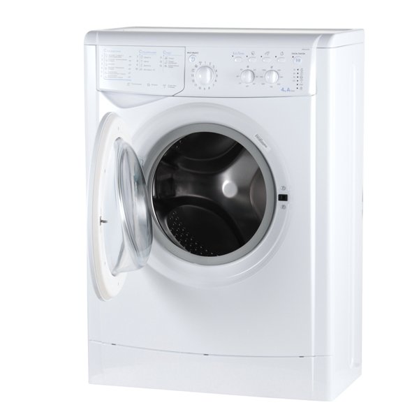Indesit IWUC 4105 CIS — открытый люк диаметром 34 см, барабан 27 л, класс стирки А