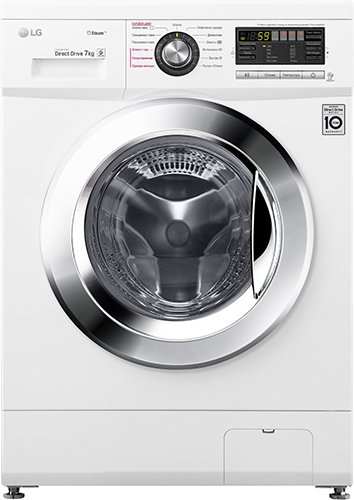 LG F12M7HDS3 фронтальная стиральная машина с панелью управления и цифровым дисплеем