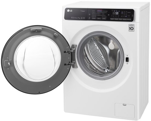 LG F2H5HS6W открытый люк объём барабана вид спереди