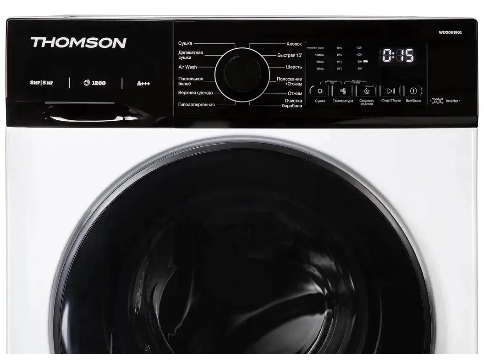 Thomson WD30E8I01 панель управления &mdash; электронный дисплей, регулятор программ, кнопки функций
