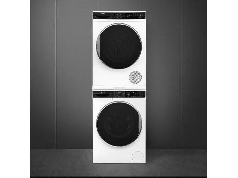 Smeg DT393RU4 в стопке &mdash; сушильная машина над стиральной, компактное размещение