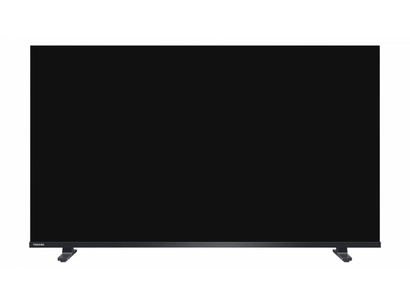Toshiba 43V37SE с выключенным экраном — минималистичный чёрный дизайн передней панели