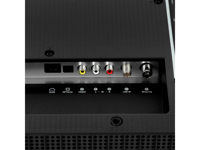 Akai TA50BQ900 — нижние разъёмы: RCA, оптический выход и другие аналоговые входы