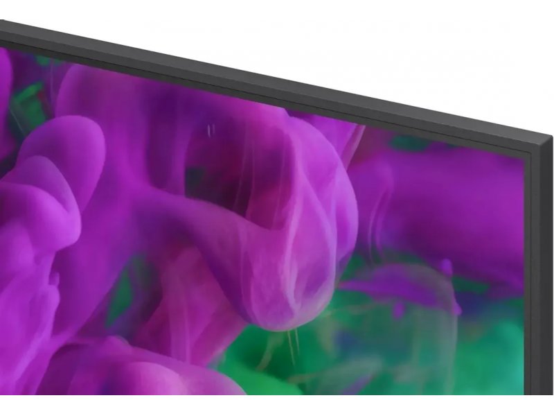LG 75QNED85B6C крупный план верхней части экрана, тонкая рамка QNED панели 75 дюймов