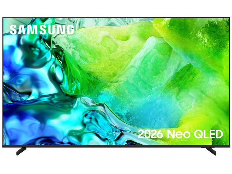 Samsung QE55QN80H Neo QLED 55 дюймов 2026 — вид спереди, экран с градиентом