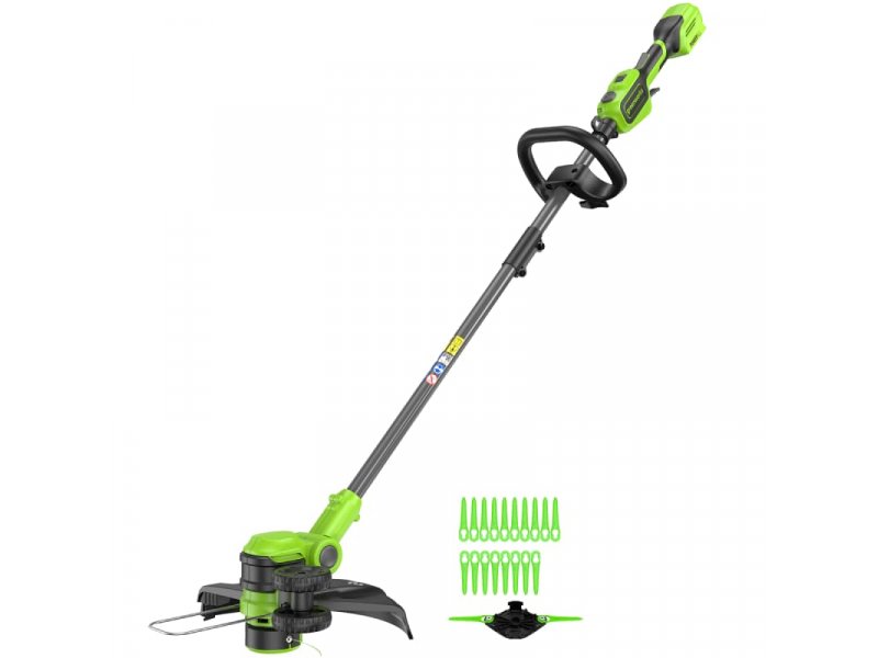 Greenworks GD24LT331 аккумуляторный триммер 33 см прямая штанга нижний двигатель с АКБ 2 Ач