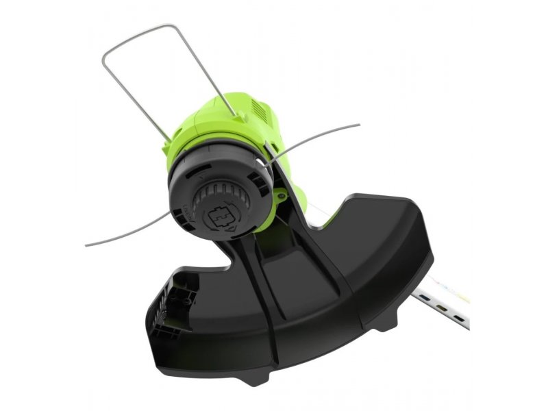 Greenworks GD40LT режущая головка леска механизм автоподачи крупный план