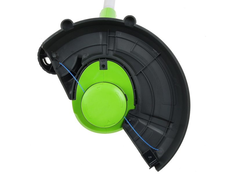 Greenworks GST5033M — нижняя часть с защитным кожухом и креплением режущей головки