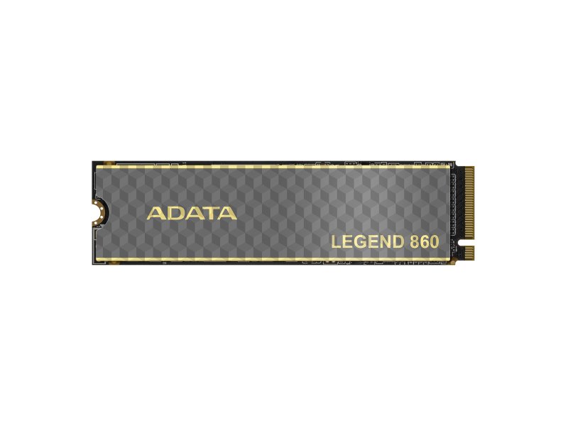 ADATA Legend 860 2 ТБ M.2 2280 вид сверху с золотистой окантовкой и логотипом бренда