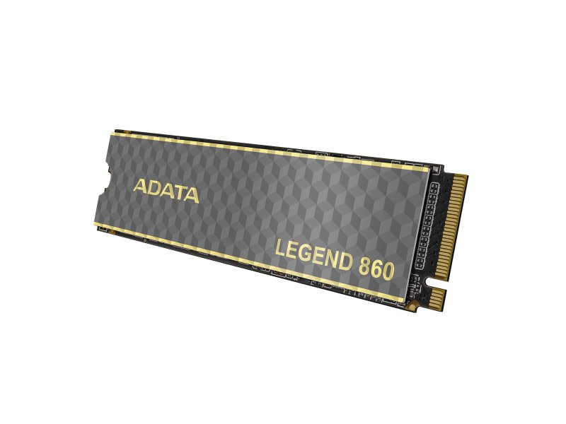 ADATA Legend 860 2 ТБ вид в перспективе под углом с видимыми контактами ключа M и разъемом M.2