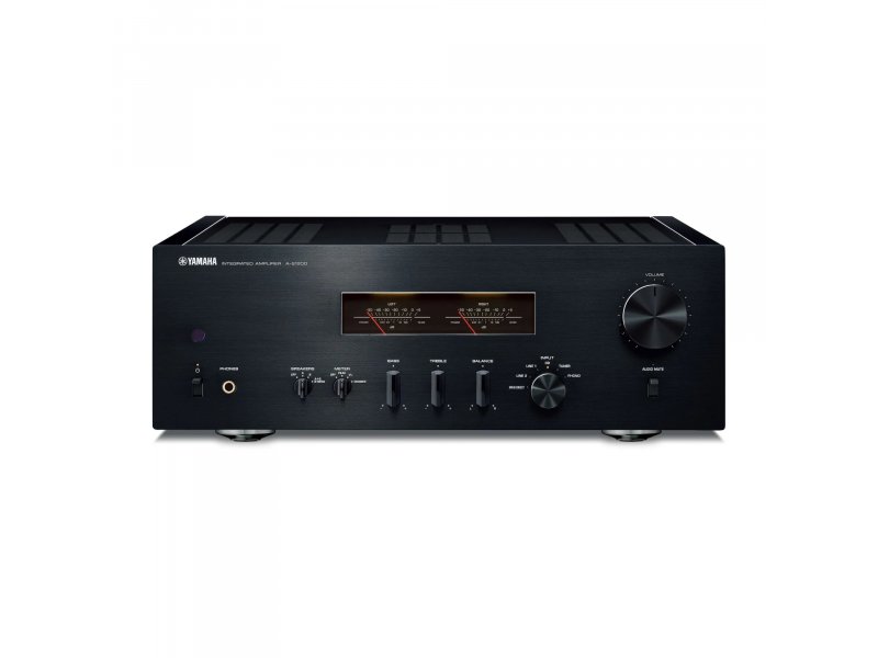 Yamaha A-S1200 Black &mdash; фронтальная панель с регулятором громкости и стрелочным индикатором