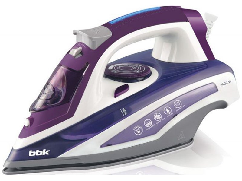 BBK ISE-2404 утюг фиолетовый с керамической подошвой мощностью 2400 Вт