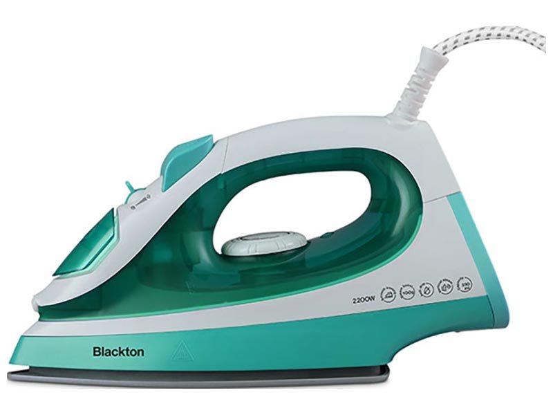 Blackton BT-SI3112 утюг белый зелёный &mdash; вид сбоку, панель управления и индикатор 2200 Вт