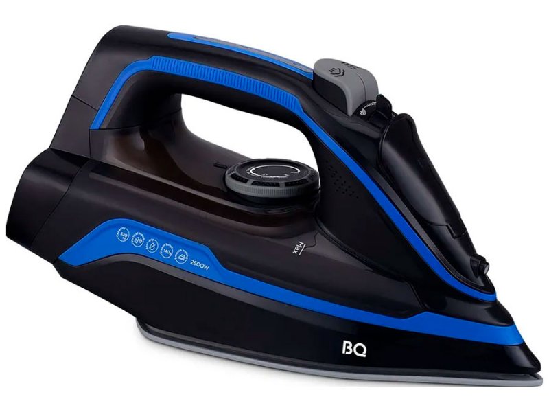 BQ SIC1002 утюг чёрный синий общий вид в использовании