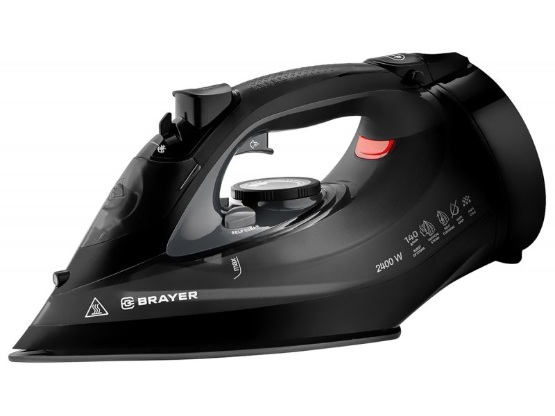 Brayer BR4015 черный — боковой вид с керамической подошвой, ручкой и панелью управления функциями