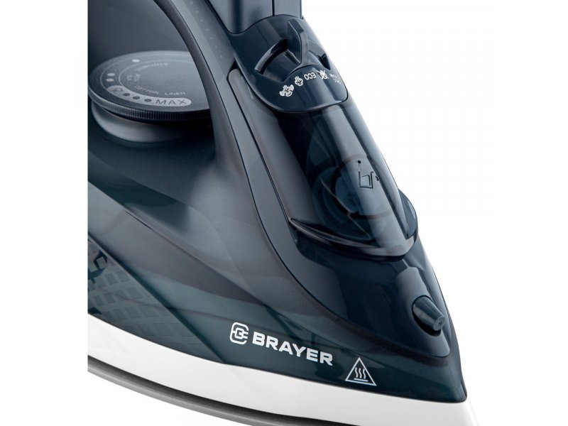 Brayer BR4018 — керамическая подошва крупным планом, паровые отверстия