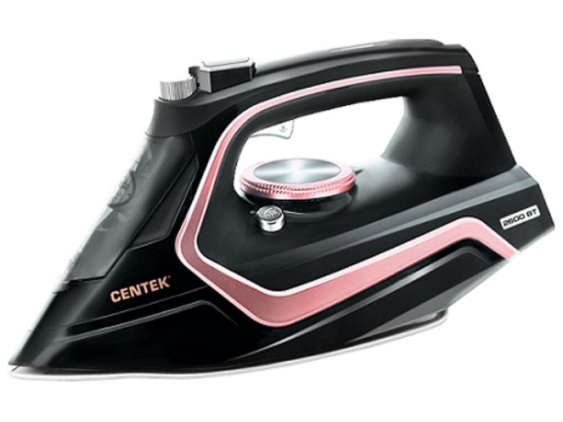 Centek CT-2313 Rose утюг розовый с керамической подошвой вид сбоку