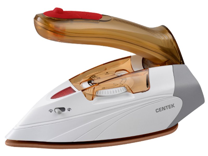 Centek CT-2369 белый утюг с керамической подошвой мощностью 1000 Вт вид спереди