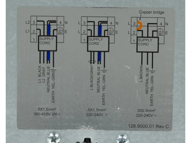 Beko HIC64402T электрическая схема подключения сечение проводов 3х2.5 мм² 220-240 В