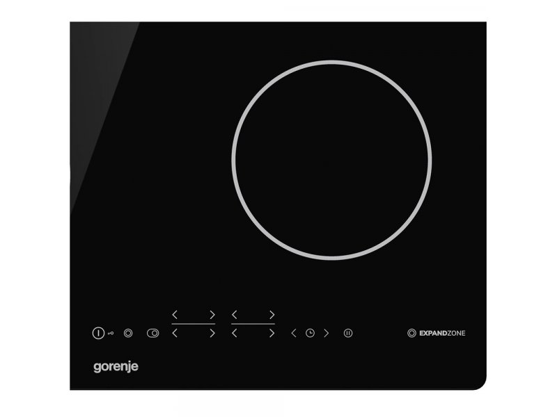 Gorenje ECT643SYB сенсорная панель управления крупным планом — кнопки выбора мощности и зона ExpandZone