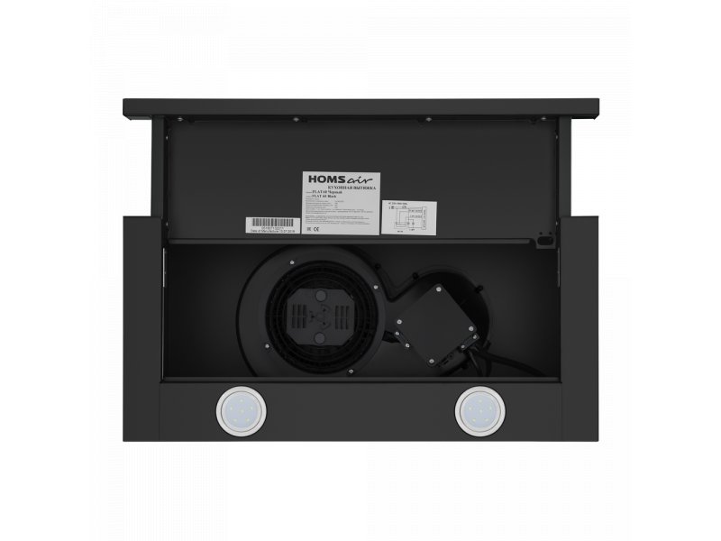 Homsair Flat 60 — внутренний вид с мотором и компонентами вытяжки