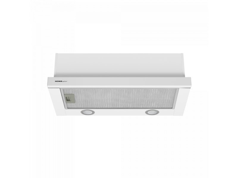 Homsair Flat 60 White фронтальный вид белый корпус металлическая сетка фильтра