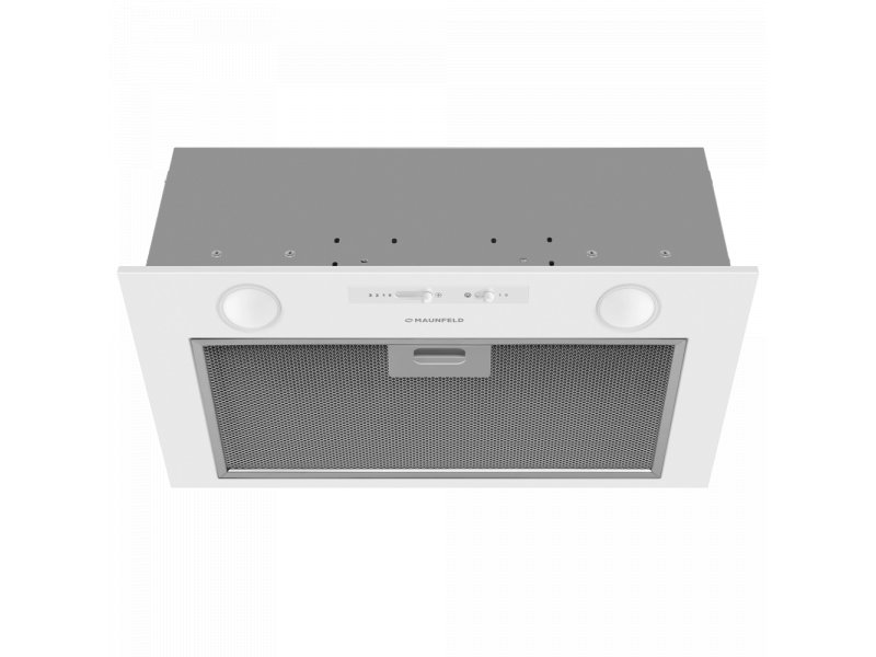 Maunfeld Crosby Light 5028 белый вид спереди с контрольной панелью и двумя круглыми регуляторами