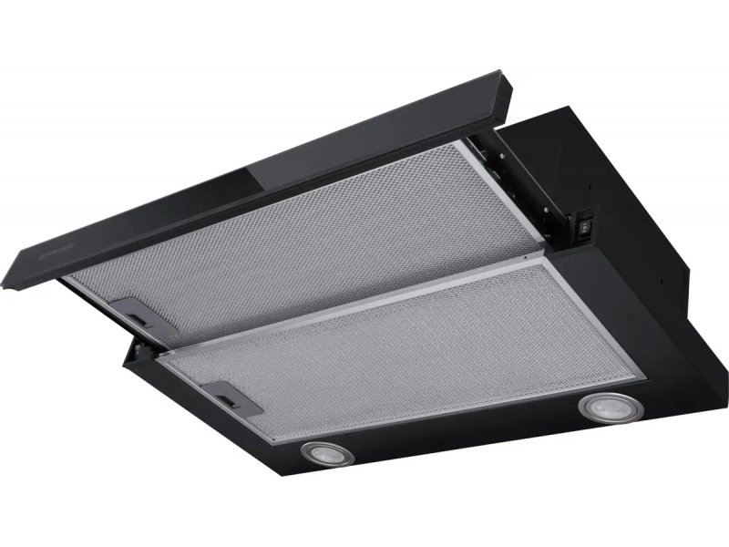 Meferi Glass Ultra SlideBox60BK встраиваемая вытяжка черный корпус сложенное состояние