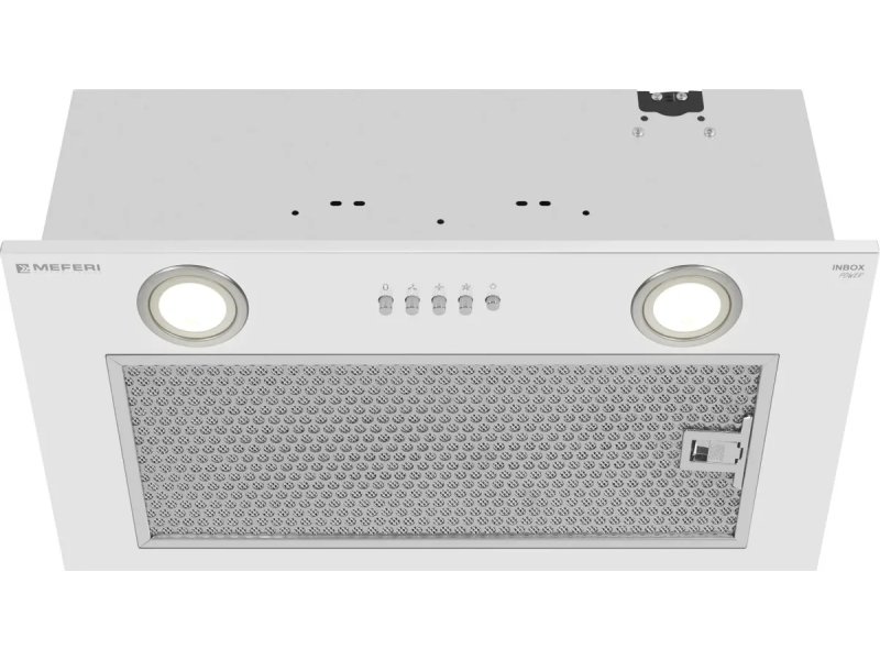 Meferi Power Inbox52WH белый вид спереди &mdash; панель управления с пятью кнопками и два LED-светильника