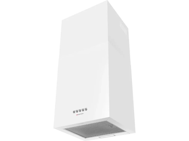 Meferi Roombox Comfort 40WH вид сбоку под углом — белый прямоугольный корпус, сетчатый фильтр и кнопки управления