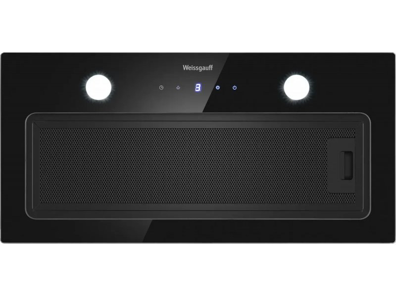 Weissgauff Dubhe 600 Touch фронтальная панель — чёрное стекло, сетчатый фильтр и сенсорные кнопки с LED-дисплеем