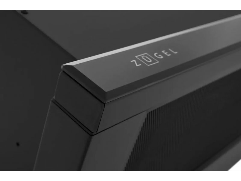 Zugel ZHT652GB деталь корпуса — логотип ZUGEL, металлический край, минималистичный чёрный дизайн