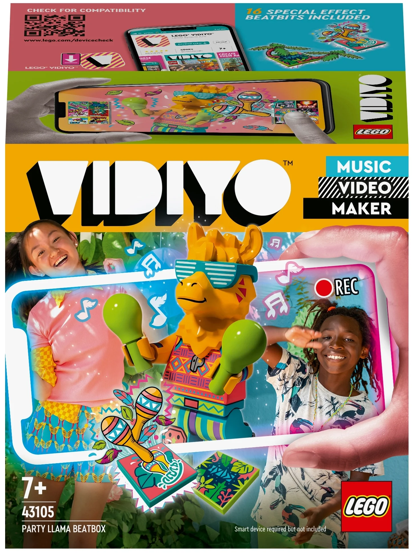Lego Vidiyo Конструктор Lego Vidiyo Битбокс Любителя вечеринок Л.Л.А.М.А 82 детали 43105