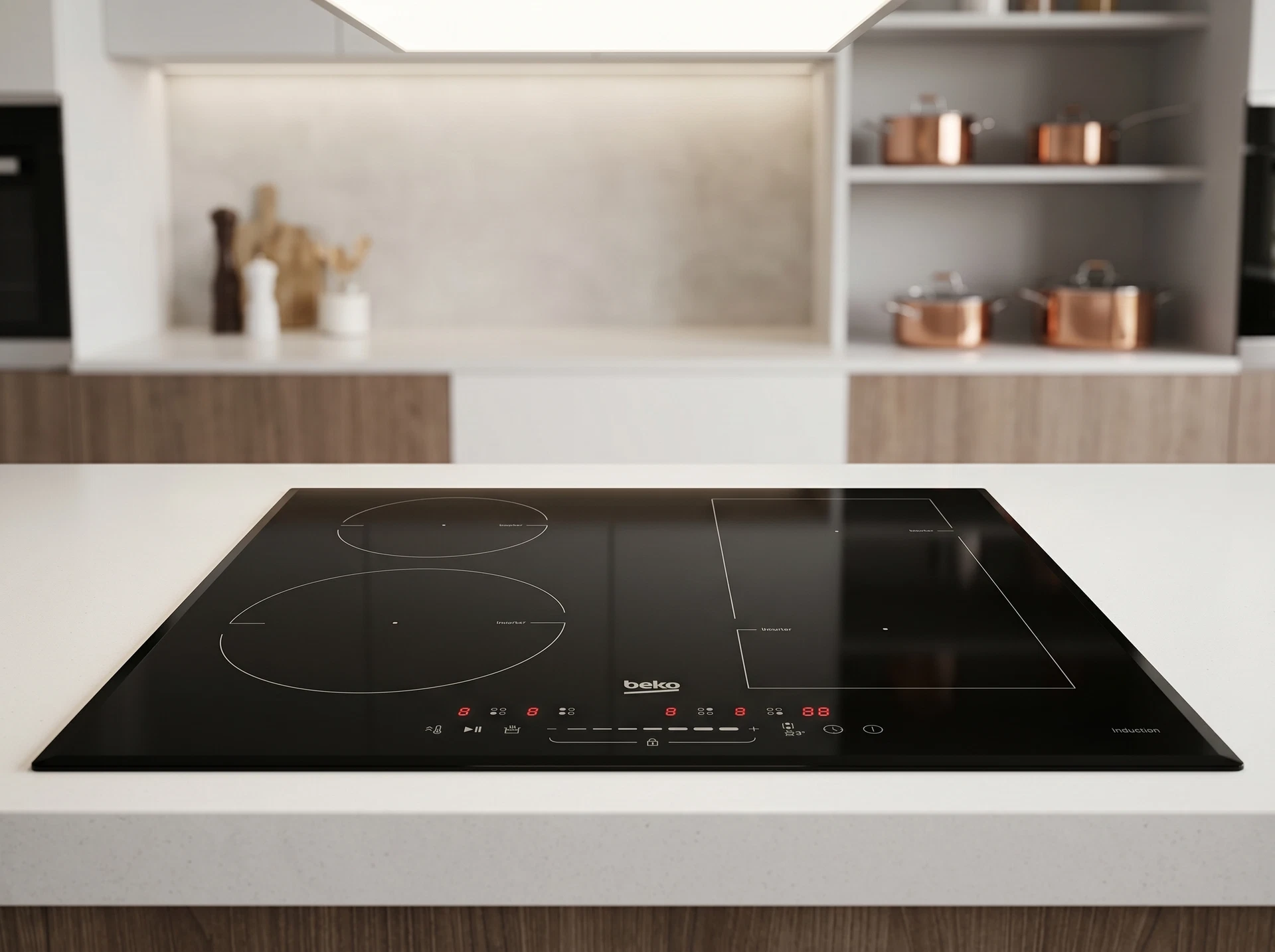 Встраиваемая индукционная варочная панель Beko HII 64500 FTO - фото в интерьере