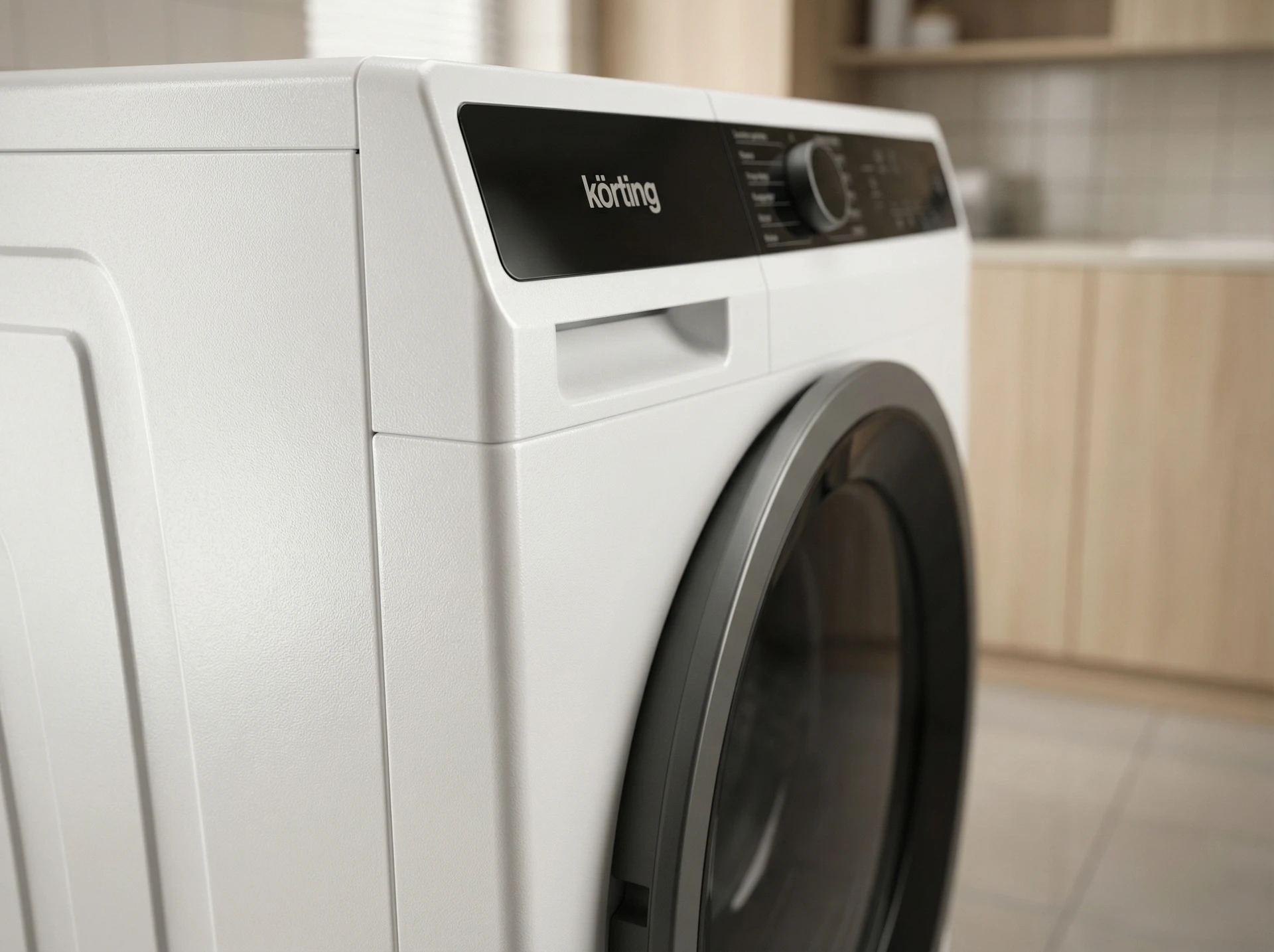 Korting KD 69ihp10 отдельностоящая сушильная машина в интерьере ванной комнаты