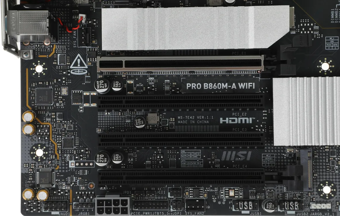 MSI Pro B860M-A WiFi задняя панель портов — Thunderbolt 4 USB HDMI DisplayPort