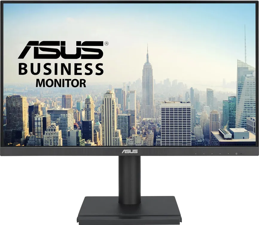 ASUS VA24DQFS монитор вид спереди на подставке с круглой ножкой