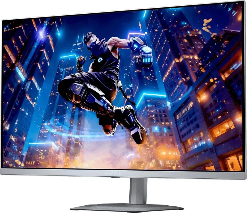 Gigabyte MO27Q2A EK ICE демонстрация цветопередачи QD-OLED — контрастные синий и оранжевый