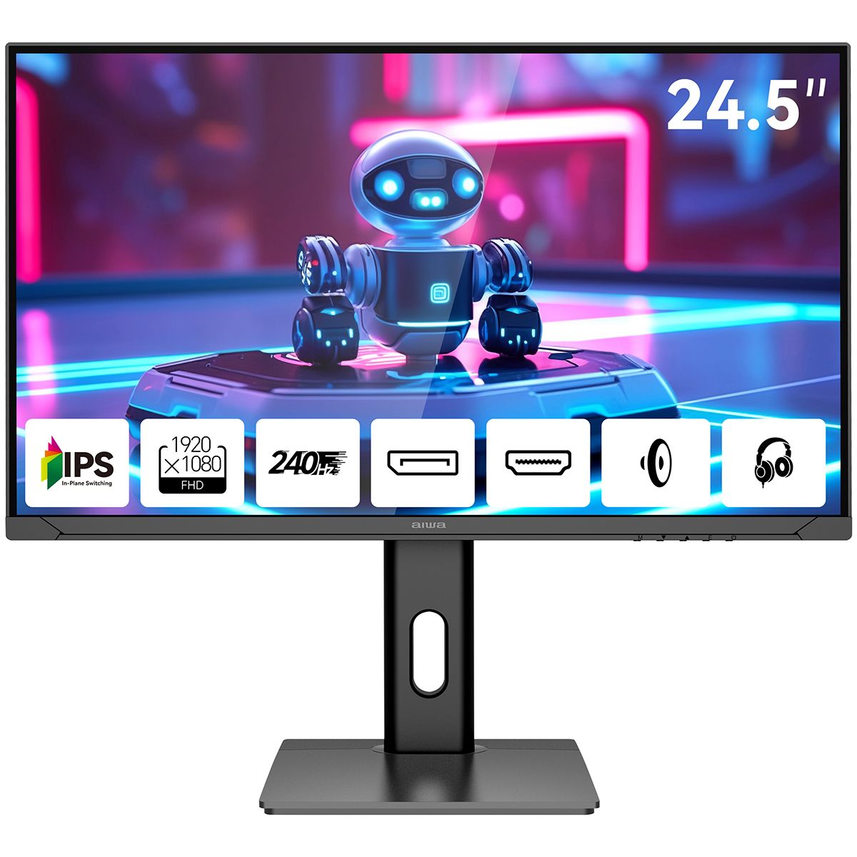 Aiwa MD2510 25 дюймов вид спереди с включённым экраном 240 Гц Full HD