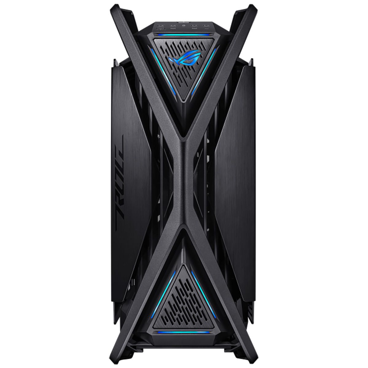 ASUS ROG Hyperion GR701 BTF Edition фронтальный вид с ARGB-подсветкой и Y-образным дизайном