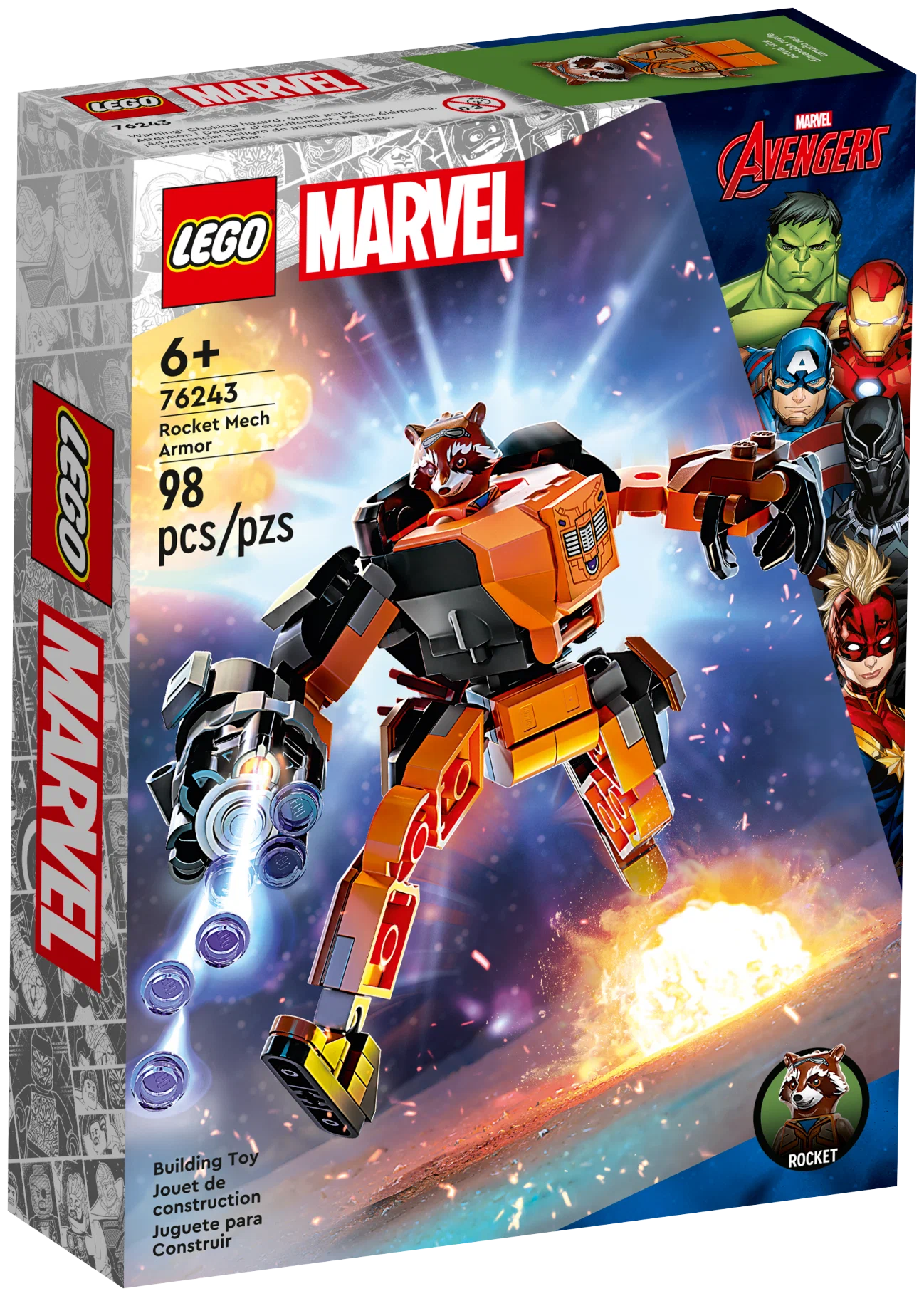 Конструктор LEGO Marvel Avengers 76243 Rocket mech armor, 98 дет.