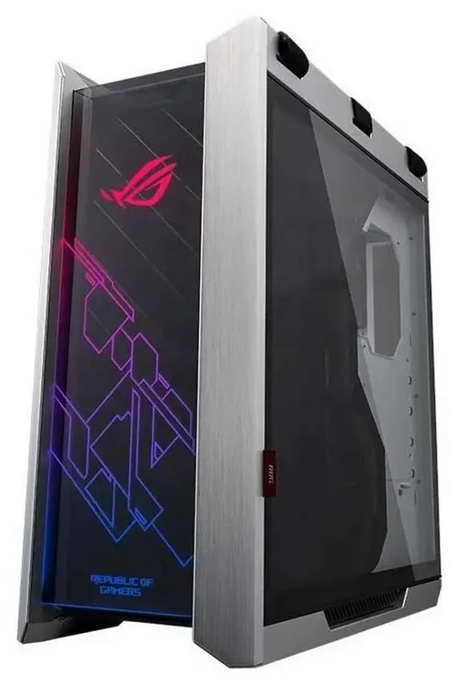 ASUS ROG Strix Helios GX601 вид спереди с ARGB-подсветкой ROG